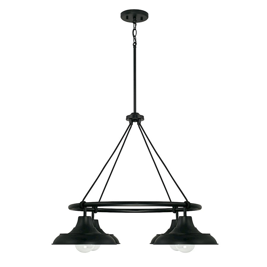 Capital Lighting Jones 4 Light Chandelier in Matte Black