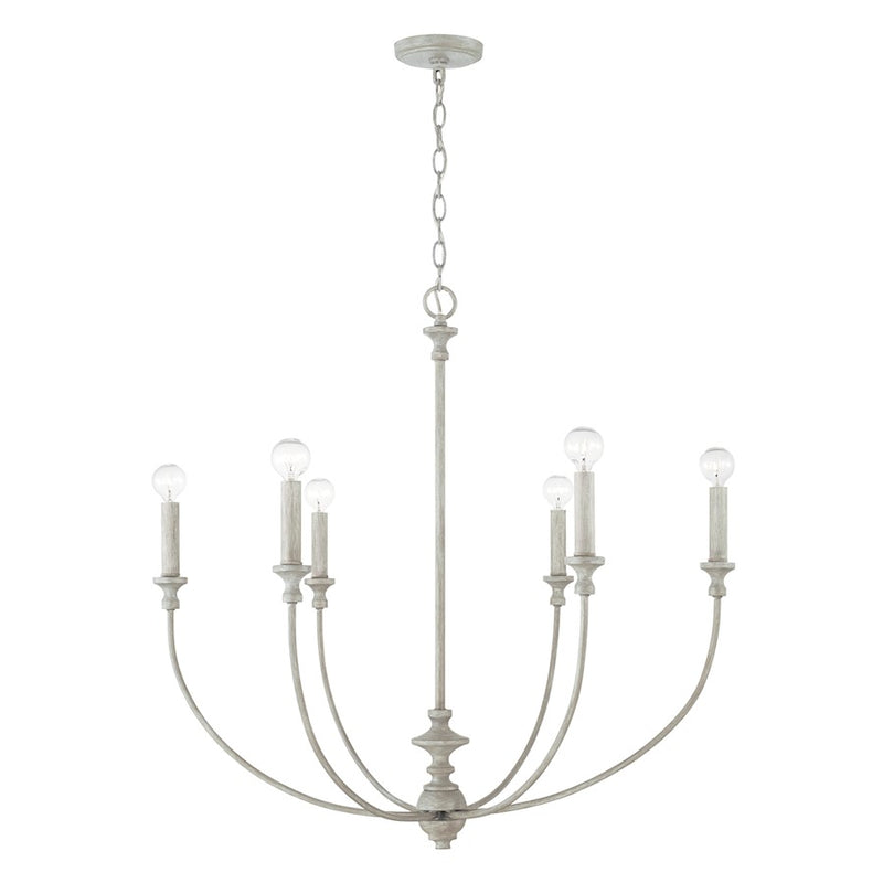 Capital Lighting Penelope 6 Light Chandelier in Painted Grey