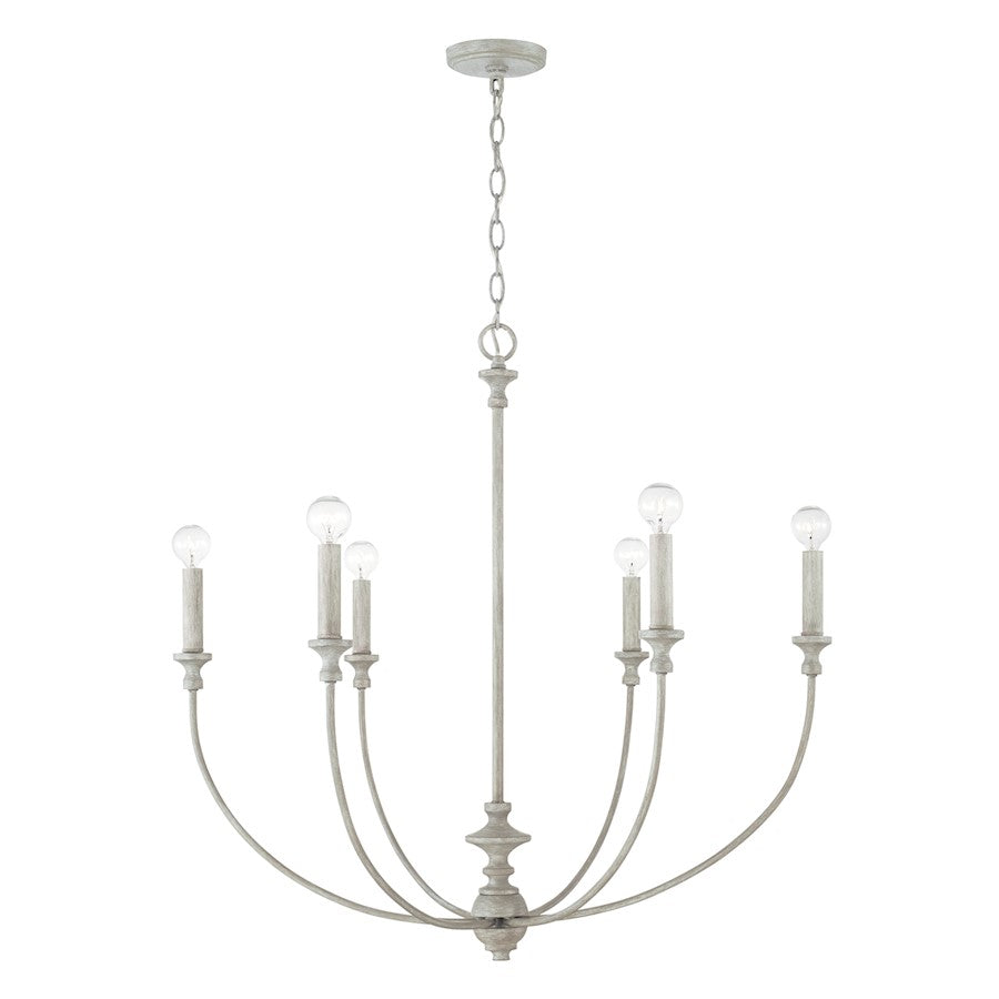 Capital Lighting Penelope 6 Light Chandelier in Painted Grey