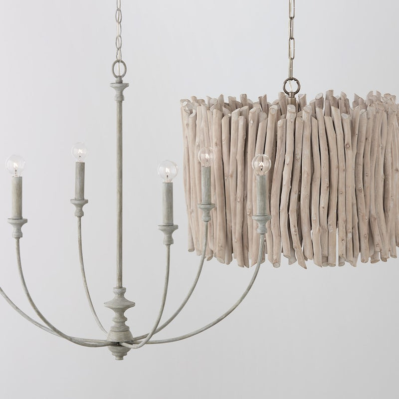 Capital Lighting Penelope 6 Light Chandelier in Painted Grey