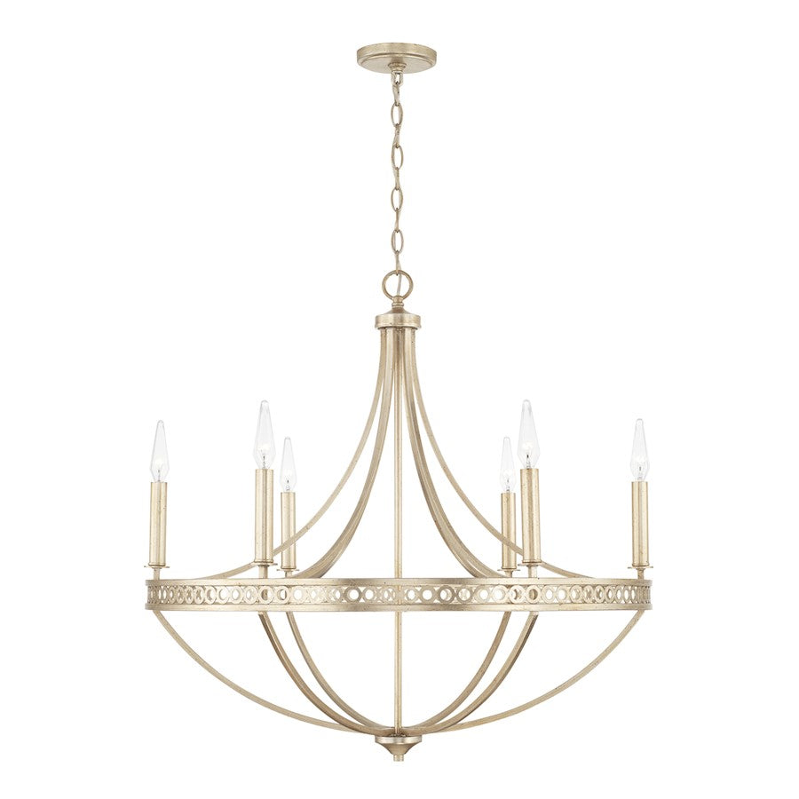 Capital Lighting Isabella 6 Light Chandelier in Winter Gold