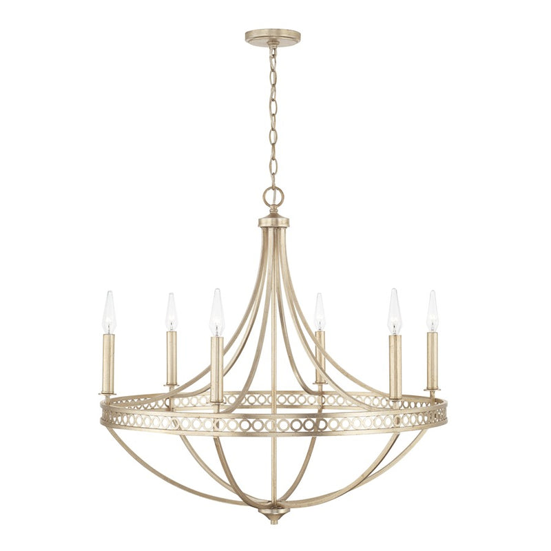 Capital Lighting Isabella 6 Light Chandelier in Winter Gold