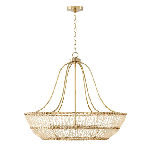 Capital Lighting Wren 6 Light Chandelier, Matte Brass