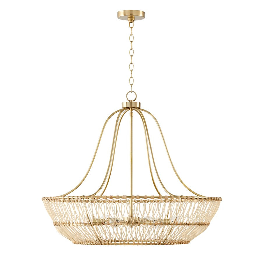 Capital Lighting Wren 6 Light Chandelier, Matte Brass