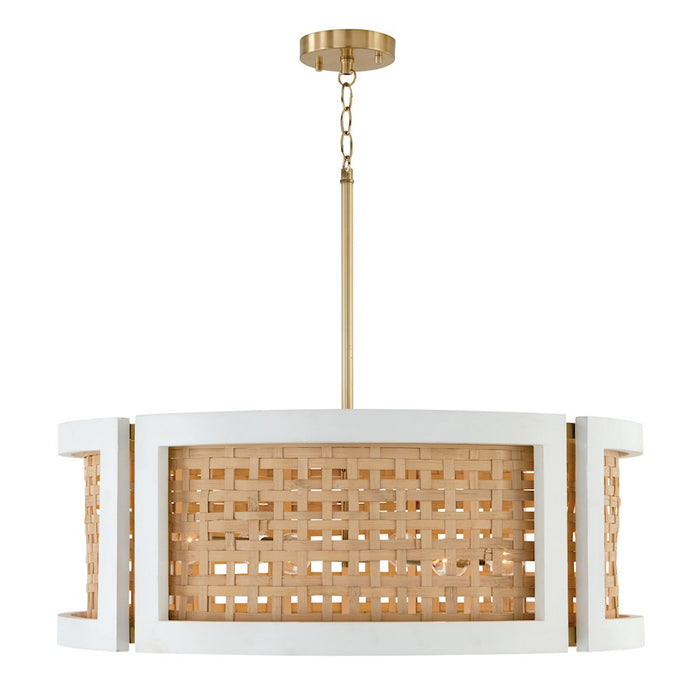 Capital Lighting Lola 6 Light Chandelier, Flat White/Matte Brass