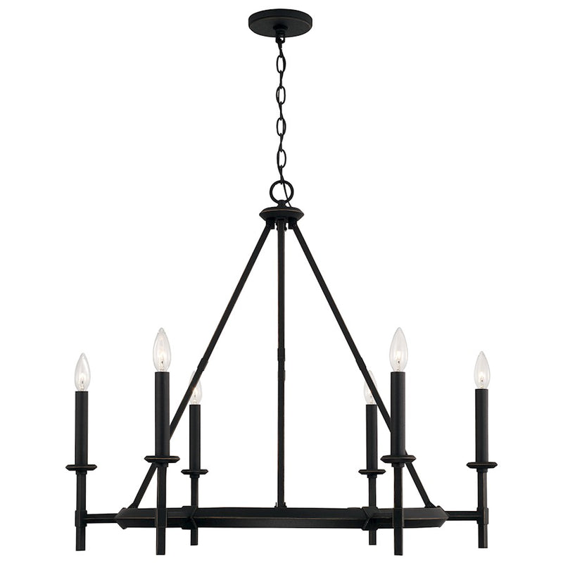 Capital Lighting Ogden 6 Light Chandelier, Brushed Black Iron
