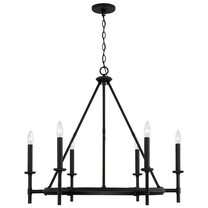 Capital Lighting Ogden 6 Light Chandelier, Brushed Black Iron