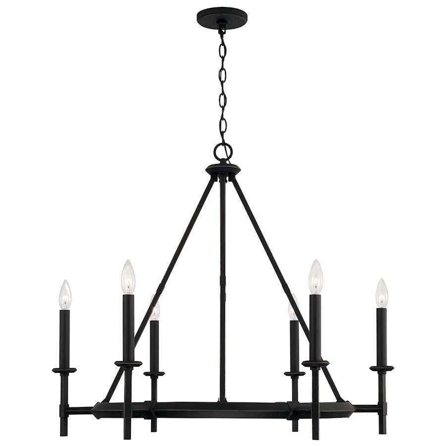 Capital Lighting Ogden 6 Light Chandelier, Brushed Black Iron