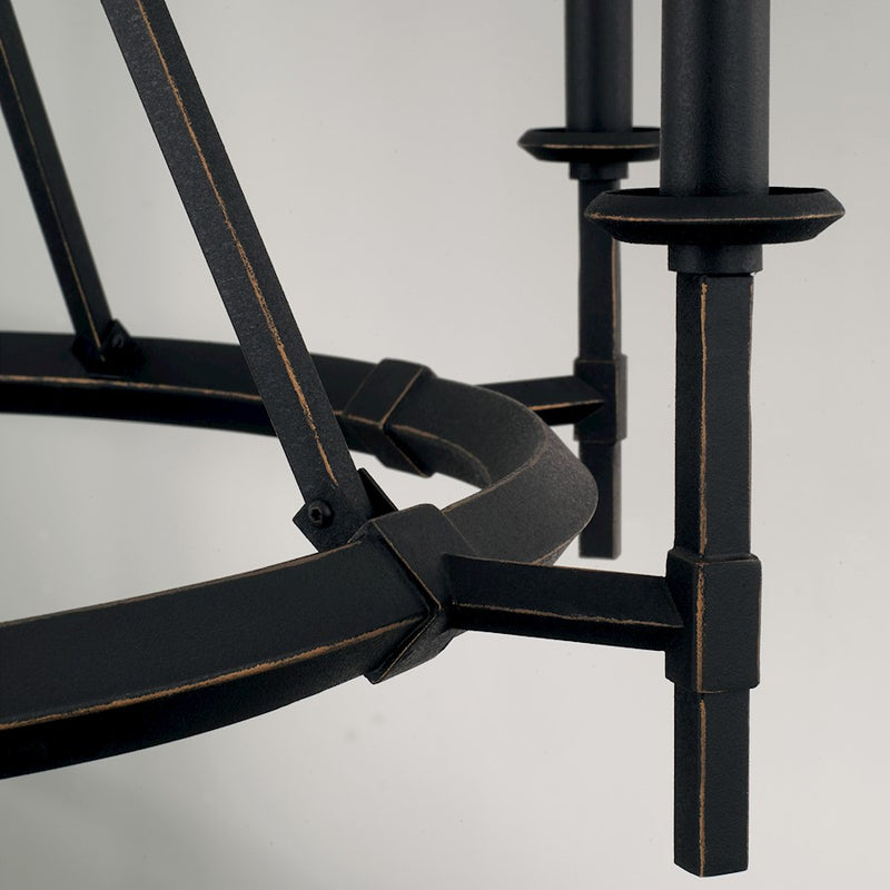 Capital Lighting Ogden 6 Light Chandelier, Brushed Black Iron