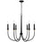 Capital Lighting Amara 6 Light Chandelier, Matte Black/Brass