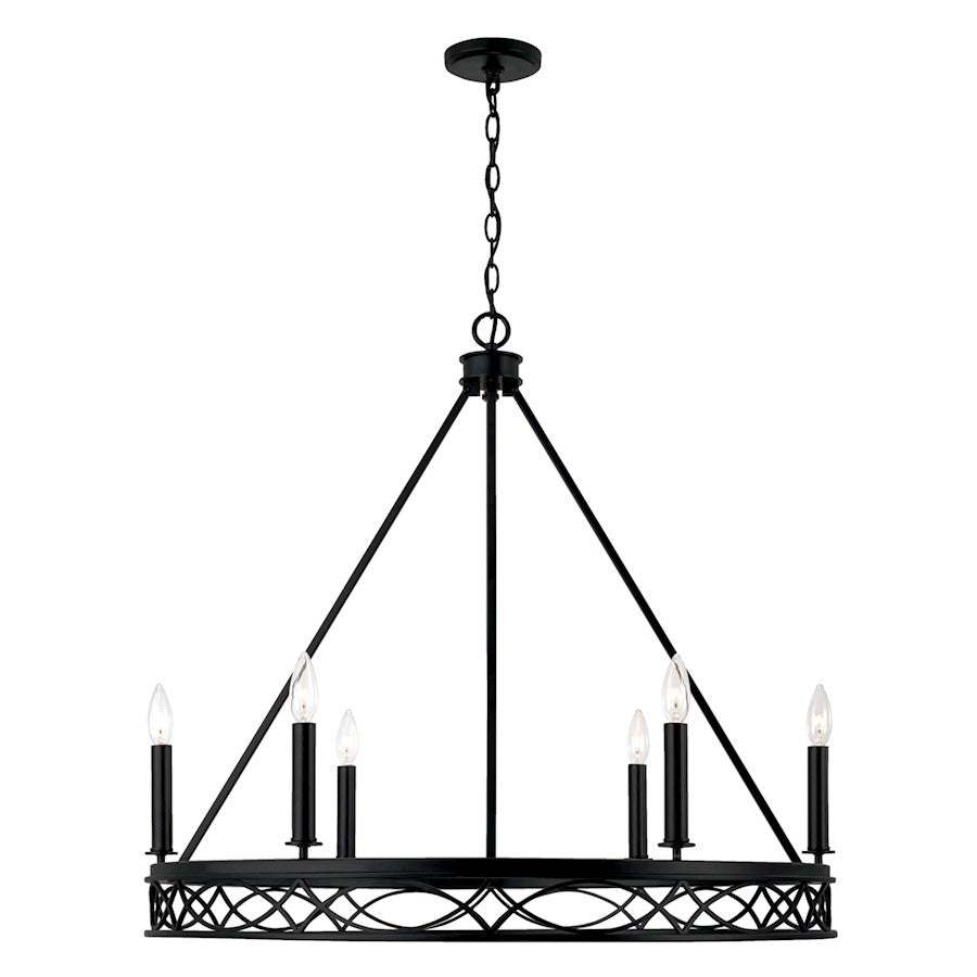 Capital Lighting Avery 6 Light Chandelier, Matte Black