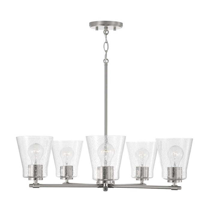 Capital Lighting Baker 5 Light Chandelier, Clear Seeded