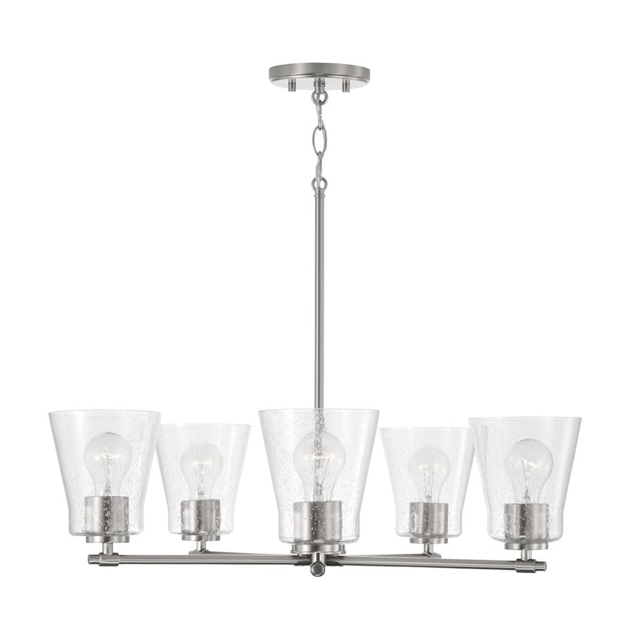 Capital Lighting Baker 5 Light Chandelier, Clear Seeded
