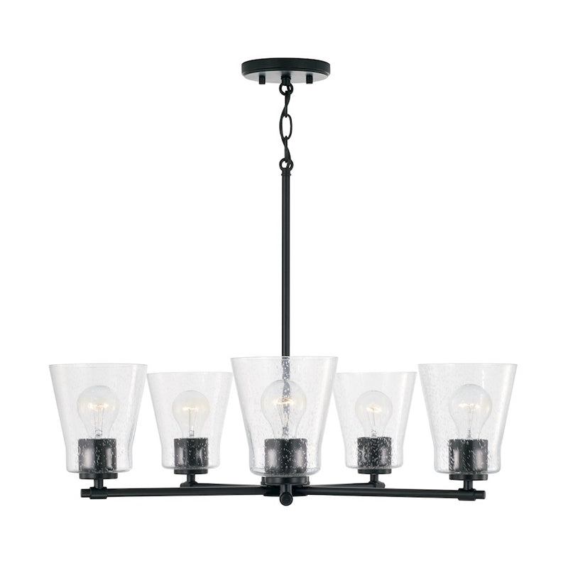 Capital Lighting Baker 5 Light Chandelier, Clear Seeded