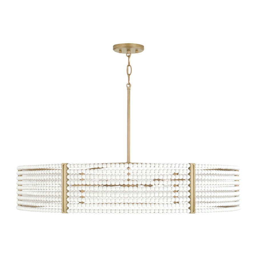 Capital Lighting Brynn 6 Light Chandelier, Aged Brass Painted