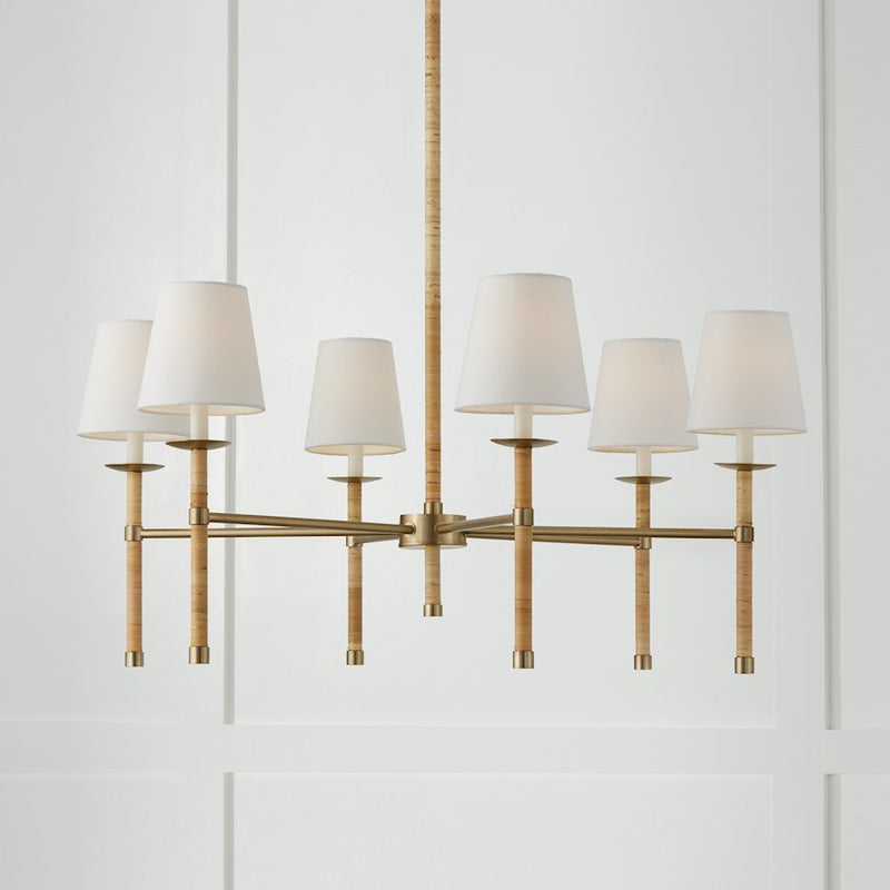 Capital Lighting Tulum 6 Light Chandelier, Brass/Natural