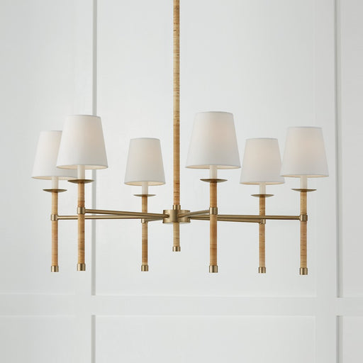 Capital Lighting Tulum 6 Light Chandelier, Brass/Natural