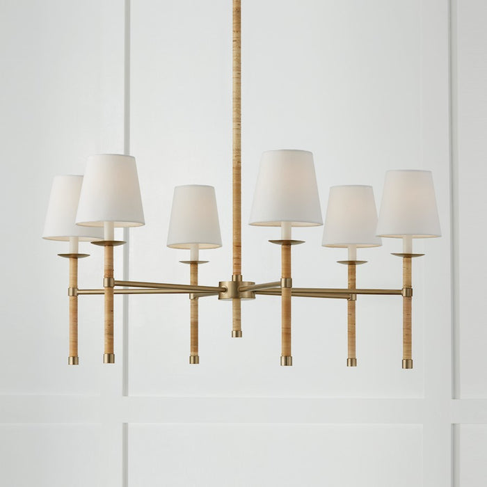 Capital Lighting Tulum 6 Light Chandelier, Brass/Natural