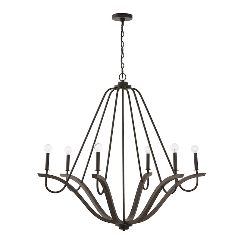 Capital Lighting Clive 6 Light Chandelier, Grey/Black