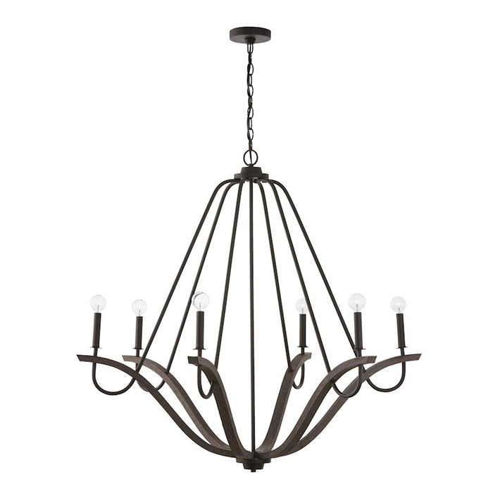 Capital Lighting Clive 6 Light Chandelier, Grey/Black