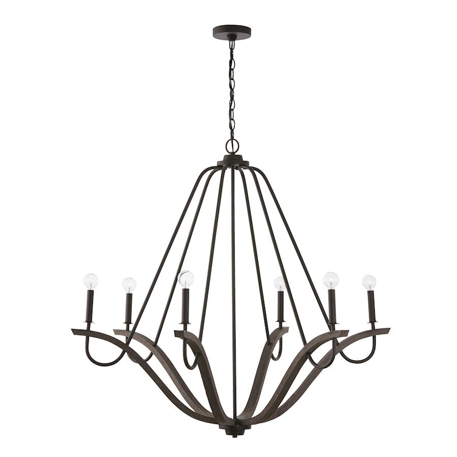 Capital Lighting Clive 6 Light Chandelier, Grey/Black