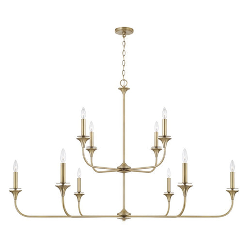 Homeplace Lighting Presley 10 Light Chandelier, Aged Brass - 448901AD