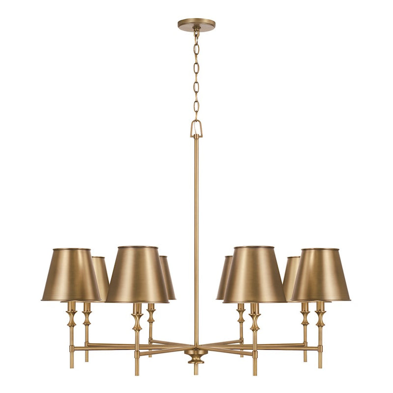 Capital Lighting Whitney Chandelier, Brass/White