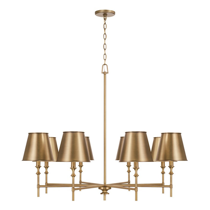 Capital Lighting Whitney Chandelier, Brass/White