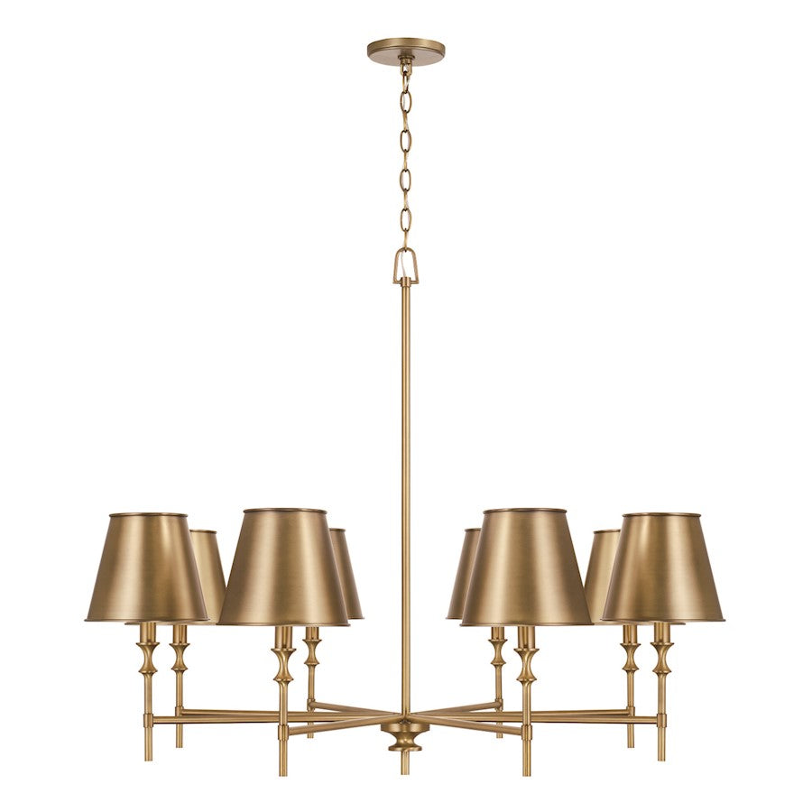 Capital Lighting Whitney Chandelier, Brass/White