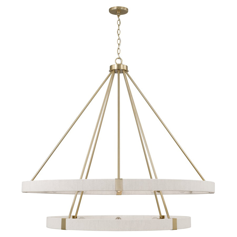 Capital Lighting Delaney 20 Light Chandelier, Matte Brass