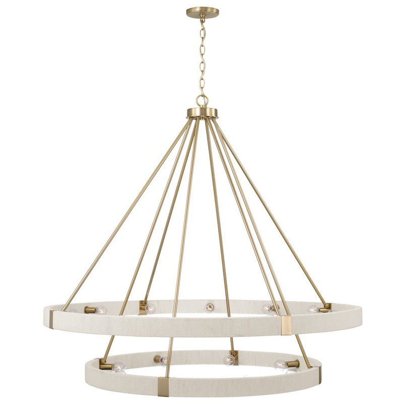 Capital Lighting Delaney 20 Light Chandelier, Matte Brass