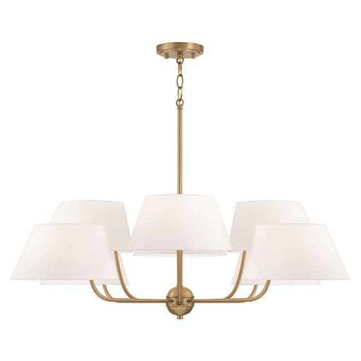 Capital Lighting Welsley Chandelier, Brass/White