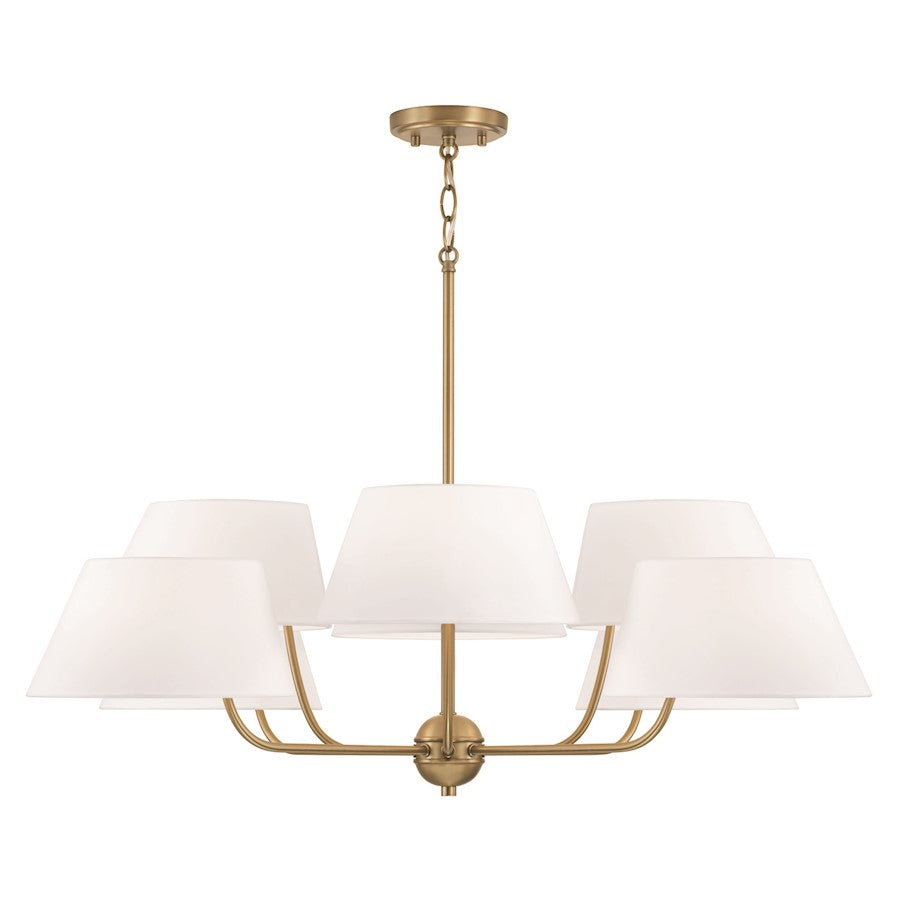 Capital Lighting Welsley Chandelier, Brass/White