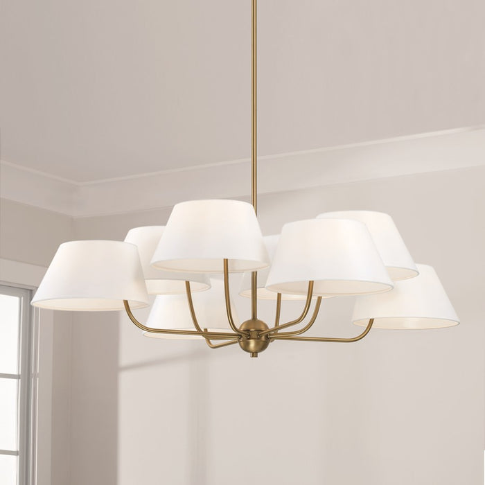 Capital Lighting Welsley Chandelier, Brass/White