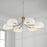 Capital Lighting Reece 6 Light Chandelier, Brass/White/White