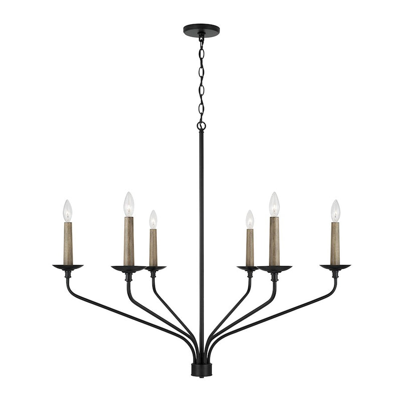 Capital Lighting Wilder 6 Light Chandelier, Black