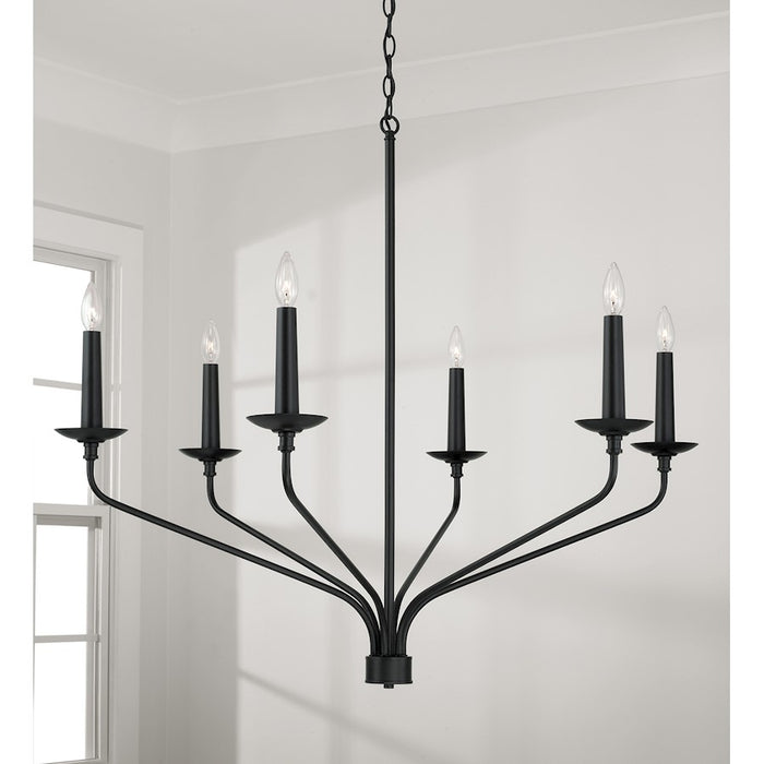 Capital Lighting Wilder 6 Light Chandelier, Black