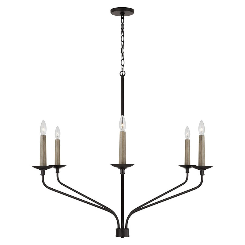 Capital Lighting Wilder 6 Light Chandelier, Black