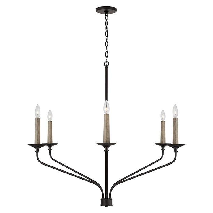 Capital Lighting Wilder 6 Light Chandelier, Black