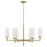 Capital Lighting Alyssa 6 Light Chandelier, Brass/Faux Alabaster
