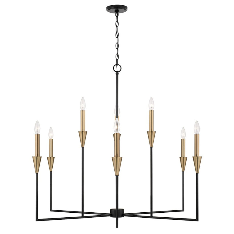 Capital Lighting Avant Chandelier, Brass/Black