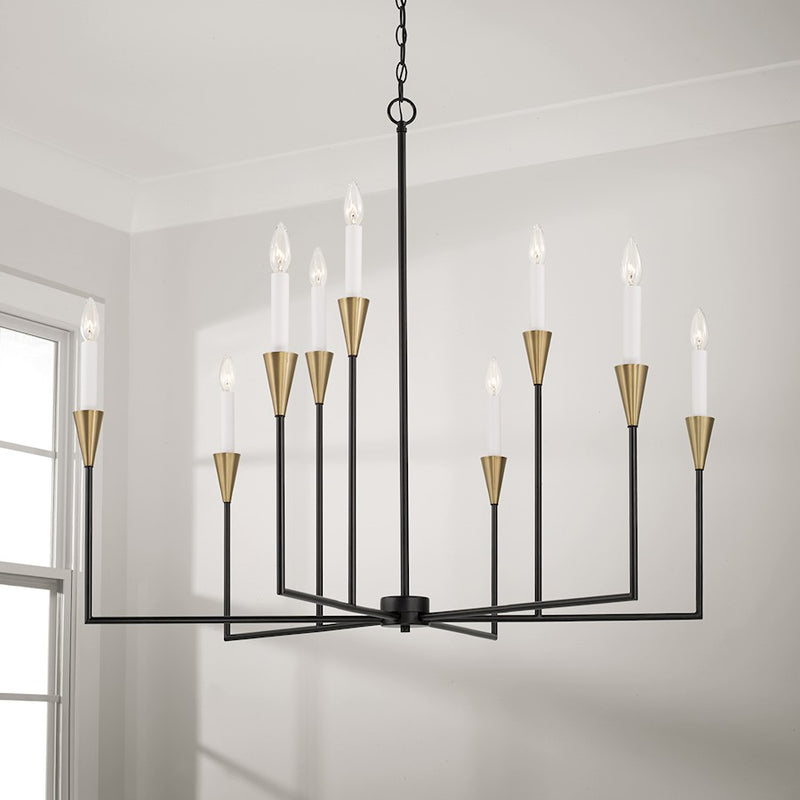 Capital Lighting Avant Chandelier, Brass/Black
