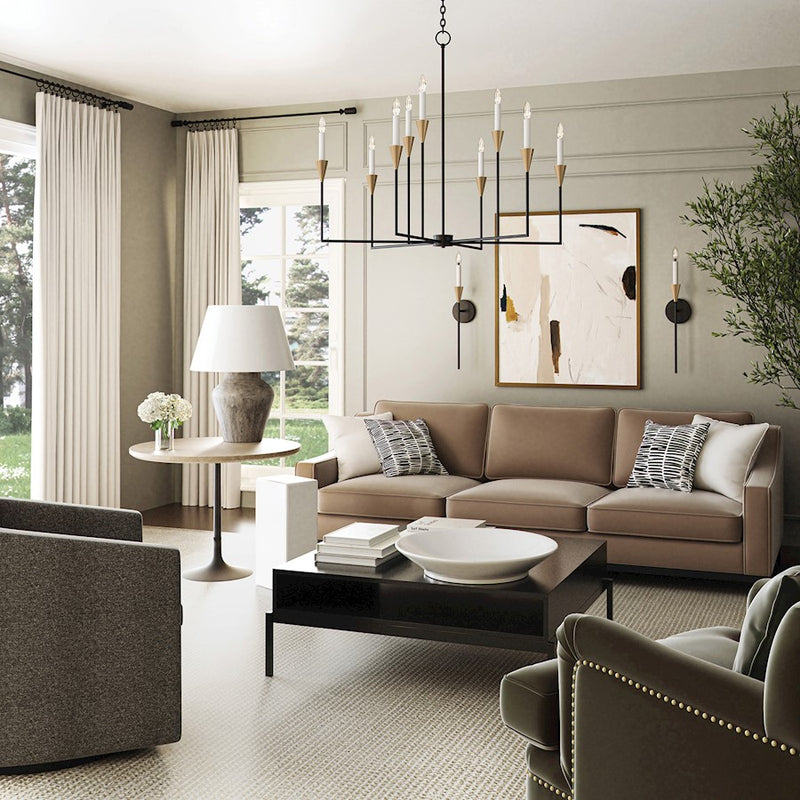 Capital Lighting Avant Chandelier, Brass/Black