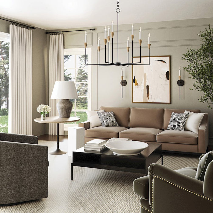 Capital Lighting Avant Chandelier, Brass/Black