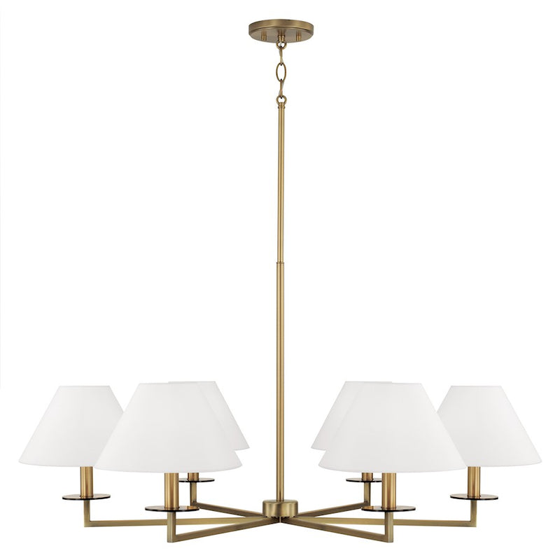 Capital Lighting Gilda Chandelier, Brass/White Fabric