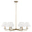 Capital Lighting Gilda Chandelier, Brass/White Fabric