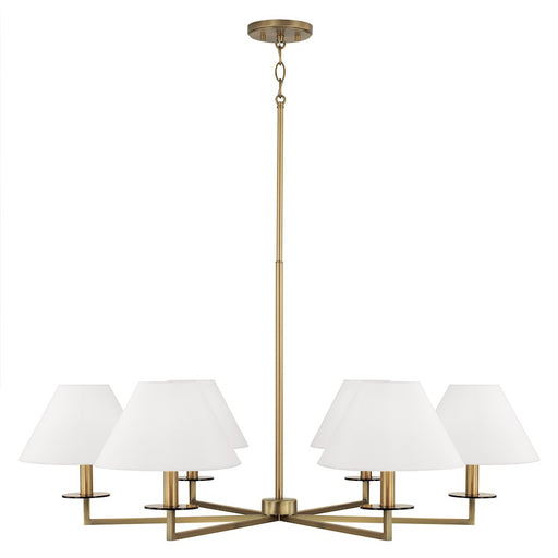 Capital Lighting Gilda Chandelier, Brass/White Fabric