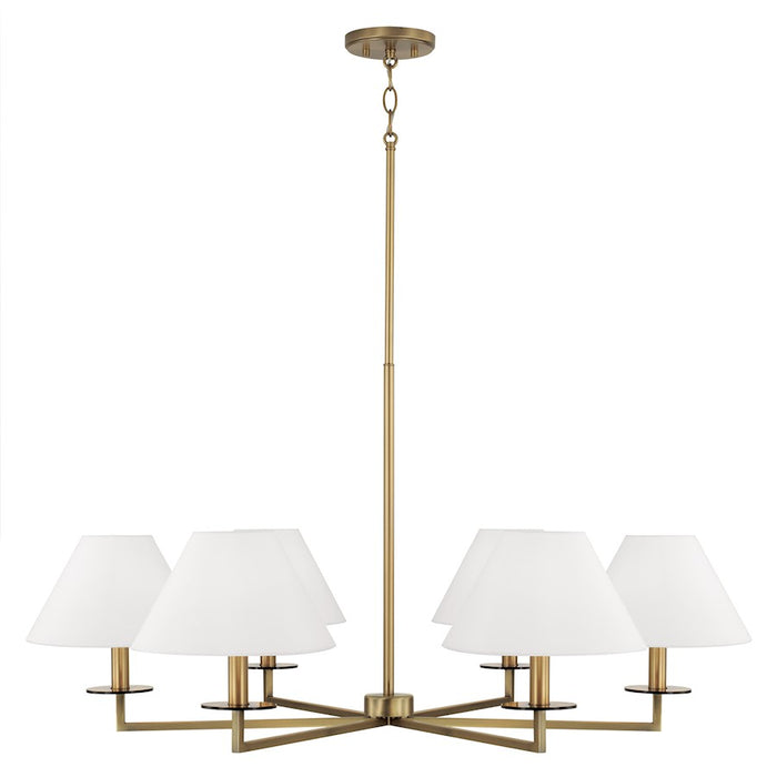 Capital Lighting Gilda Chandelier, Brass/White Fabric