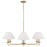 Capital Lighting Gilda Chandelier, Brass/White Fabric