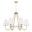 Capital Lighting Julia 6Lt Chandelier, Brass/White Straights - 452761MA